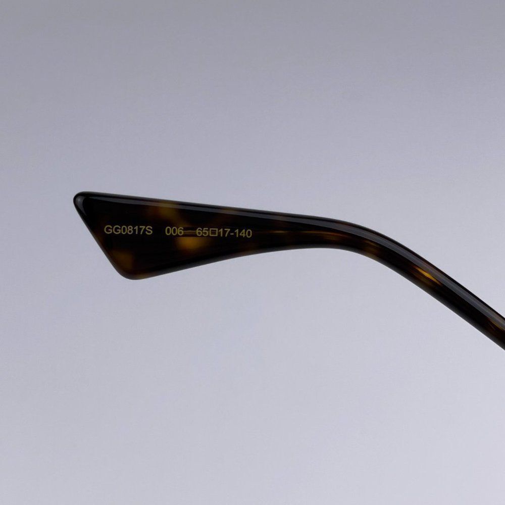 NEW Gucci Logo GG0817S 006 Gold Gray Geometric Oversized Metal Women Sunglasses - Picture 9 of 11